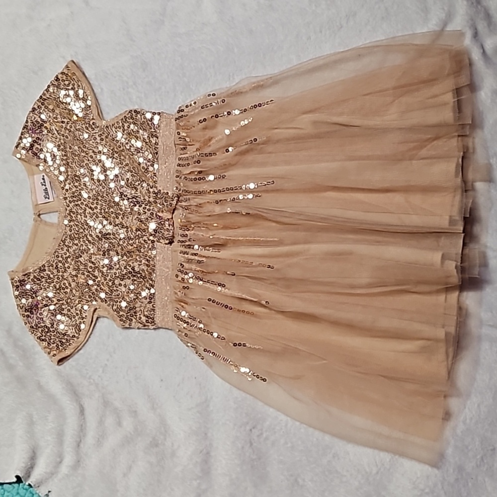 Gold sequin dress